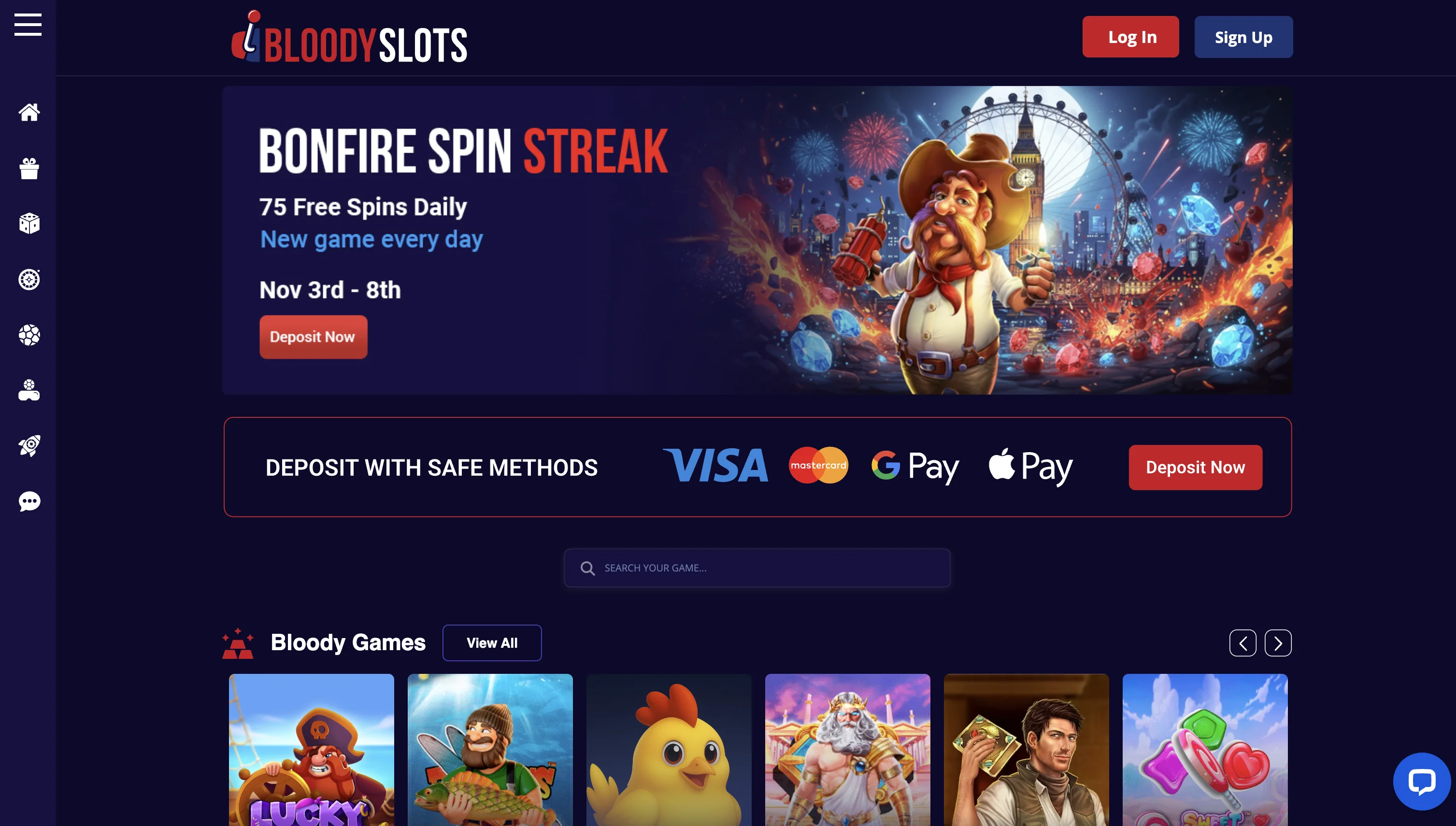 BloodySlots Casino Screenshot